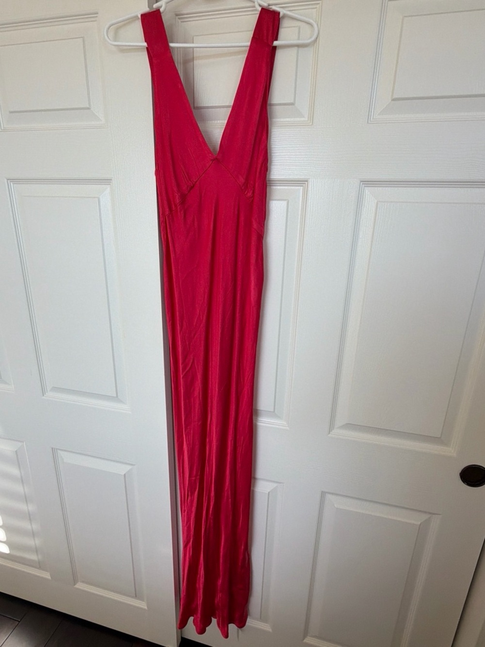 Rumored Hot Pink V-Neck Maxi Dress